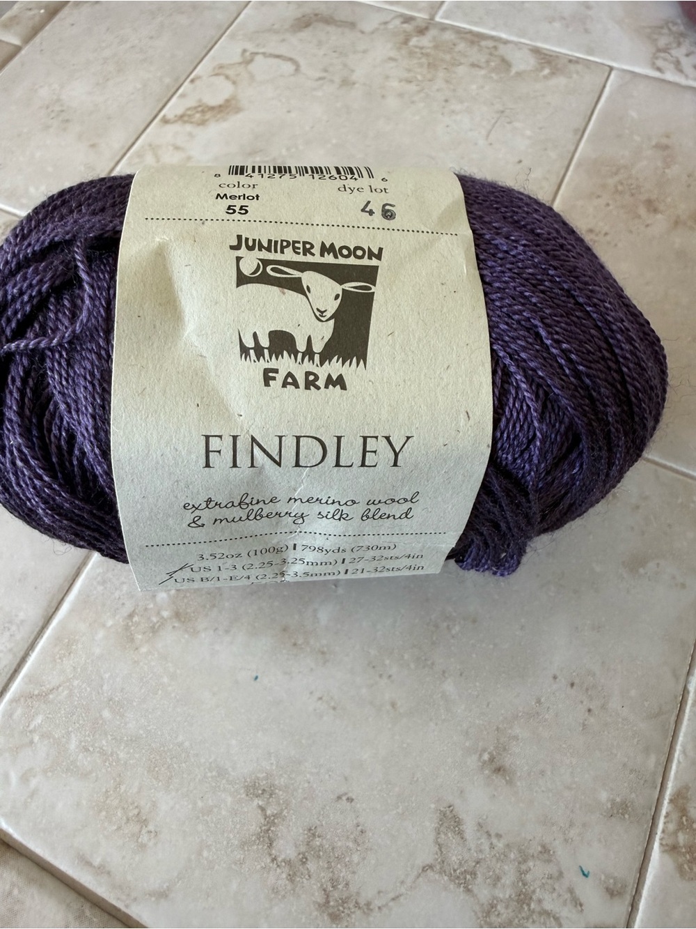 Juniper Moon Farm Findley Merino Wool & Silk Blend Yarn - Deep Purple - Merlot - Picture 2 of 8